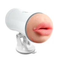 AC33-Male masturbator with USB rechargeable function, includes vaginal and oral stimulation, earphones, and erotic sounds.